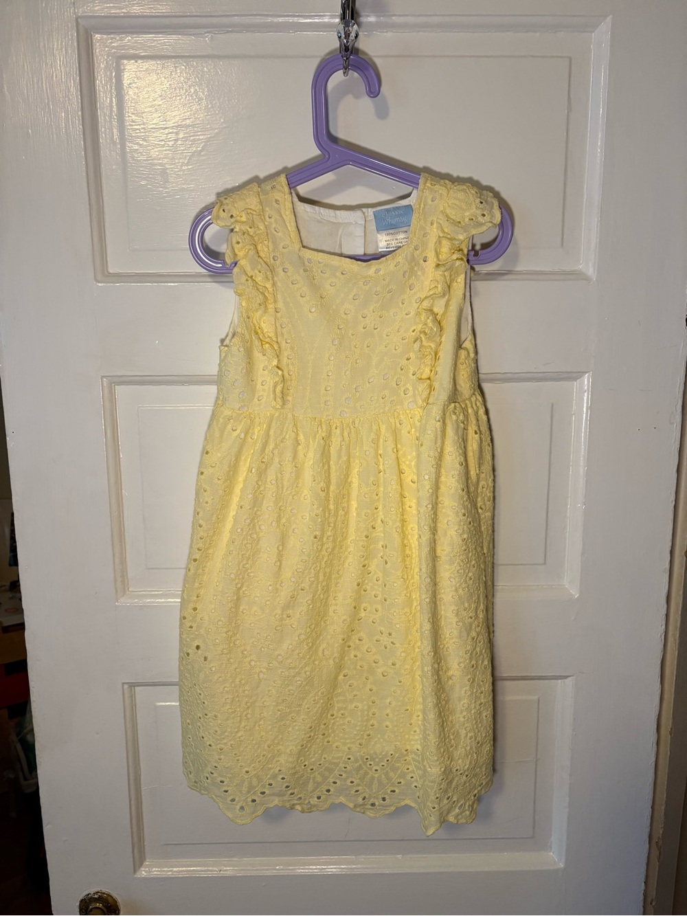 Sweet Sunbeam Eyelet Girls' Dress - Yellow